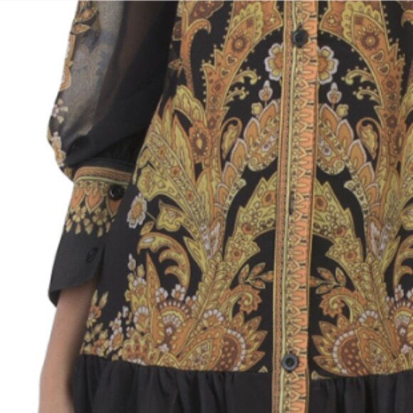 NANCY YANG Button Down Front Paisley Print Maxi Dress - Picture 3 of 3